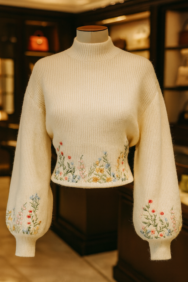 FloraFit Embroidered Sweater